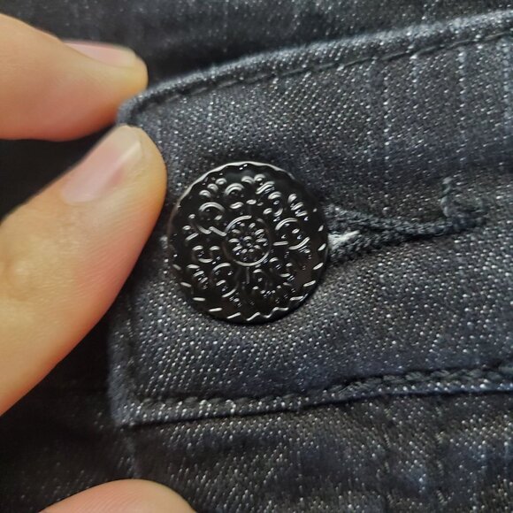 Christopher & Banks Jeans Womens Size 10 Black Embellished Pockets Stretch Slim - Picture 9 of 12